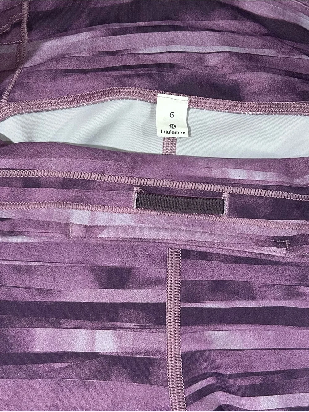 Lululemon Purple Striped Active Leggings